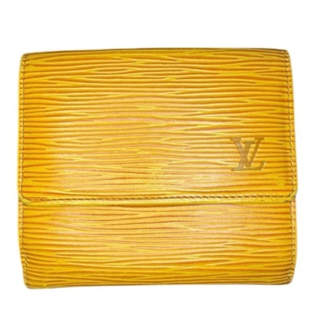 Louis Vuitton Yellow Epi Women's Double Sided Card/Cash/Coin Trifold Wallet